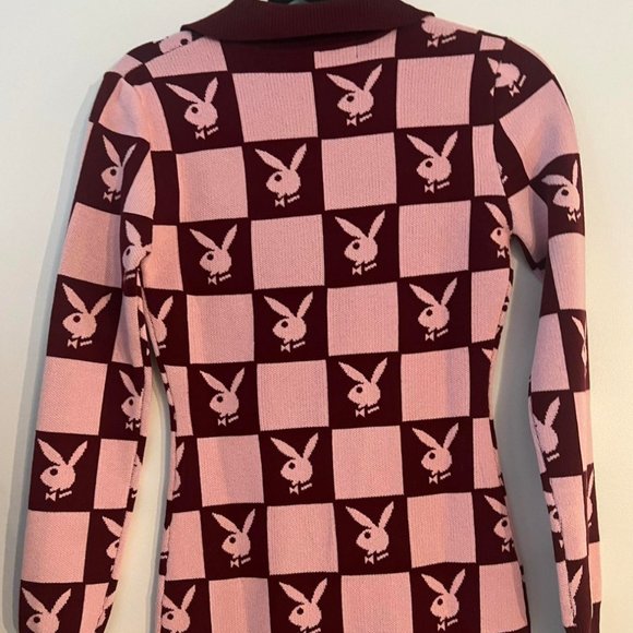 Playboy x Missguided Checker Sweater Dress - Picture 6 of 7